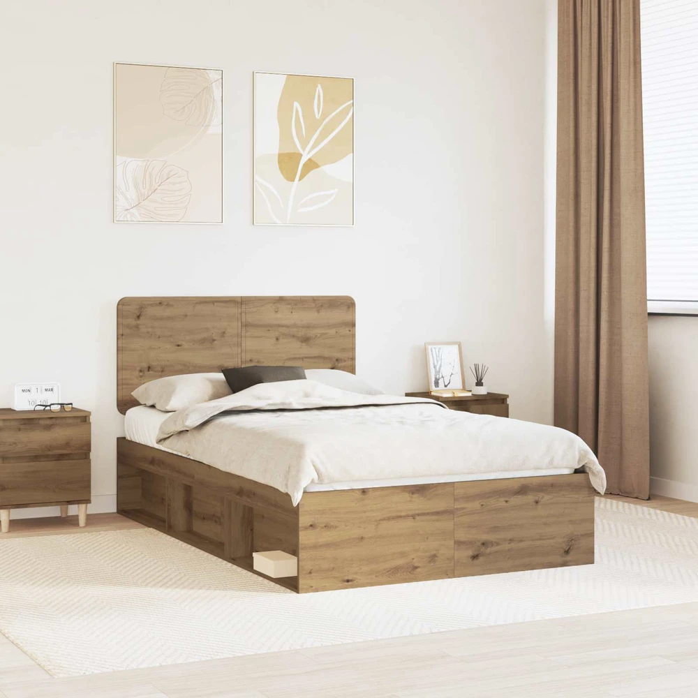 Lova Lovos rėmas Meistrų ąžuolas 135 x 190 cm Kietos pušies mediena