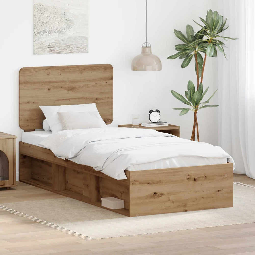 Lova Lovos rėmas Artisano ąžuolo 90 x 200 cm Kietos pušies mediena