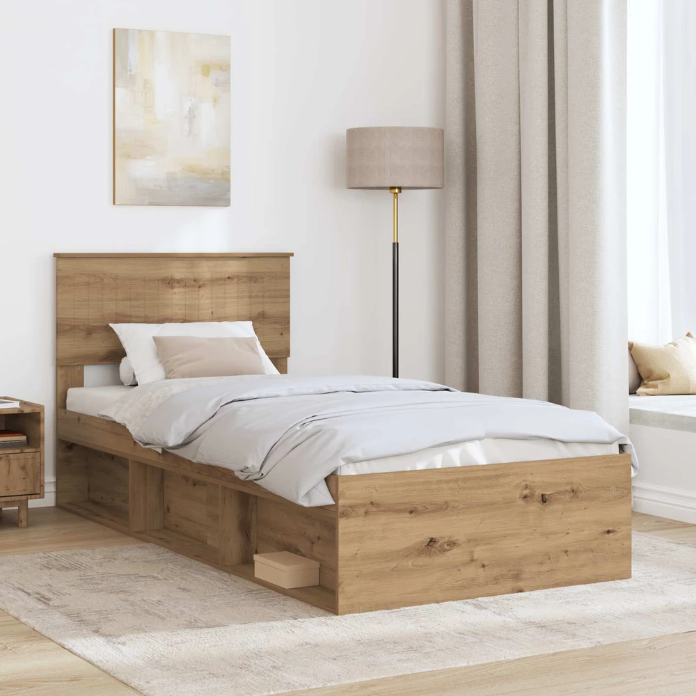 Lova Lovos rėmas Artisano ąžuolo 90 x 200 cm Kietos pušies mediena