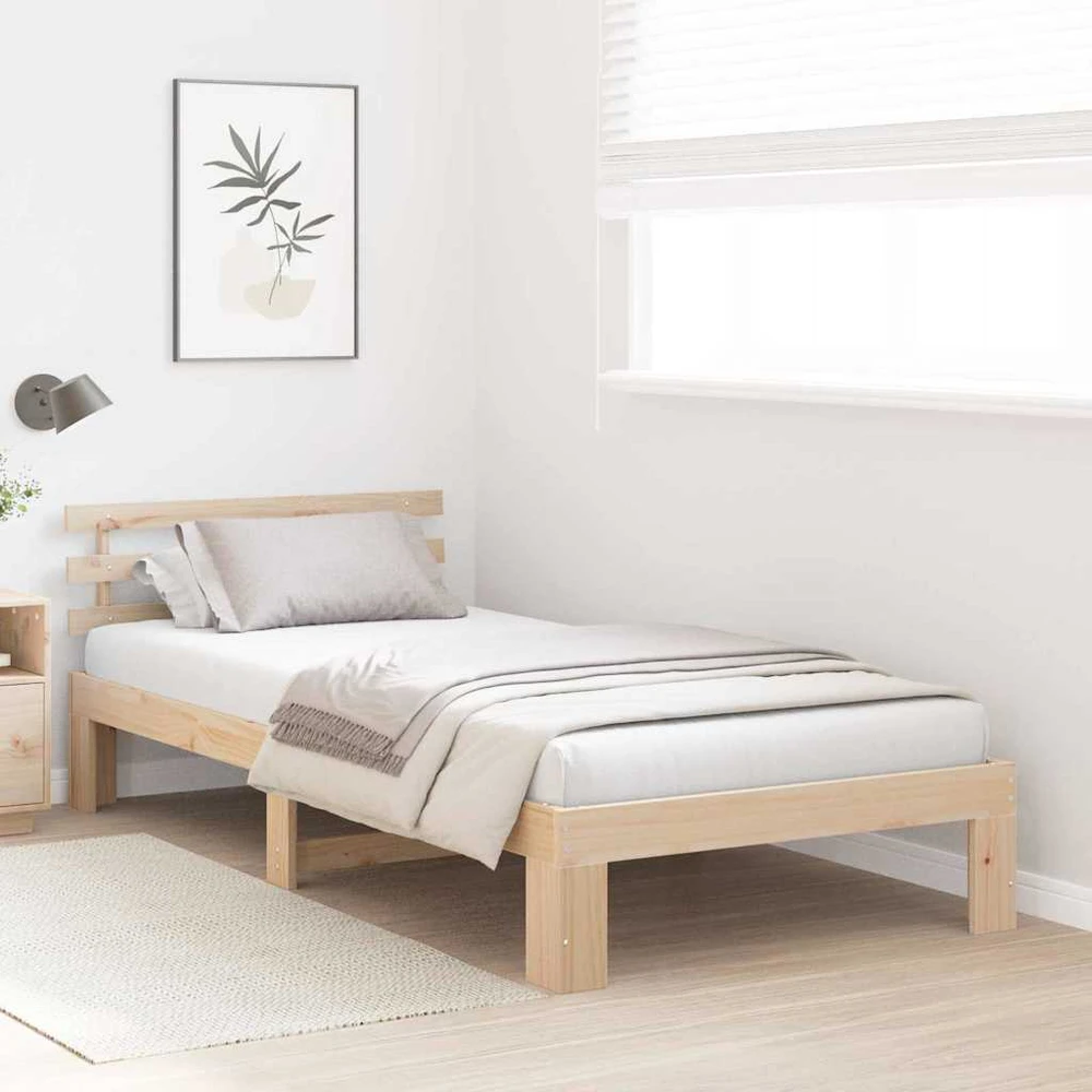 Lova Lovos rėmas Natūrali 100 x 200 cm Kietos pušies mediena