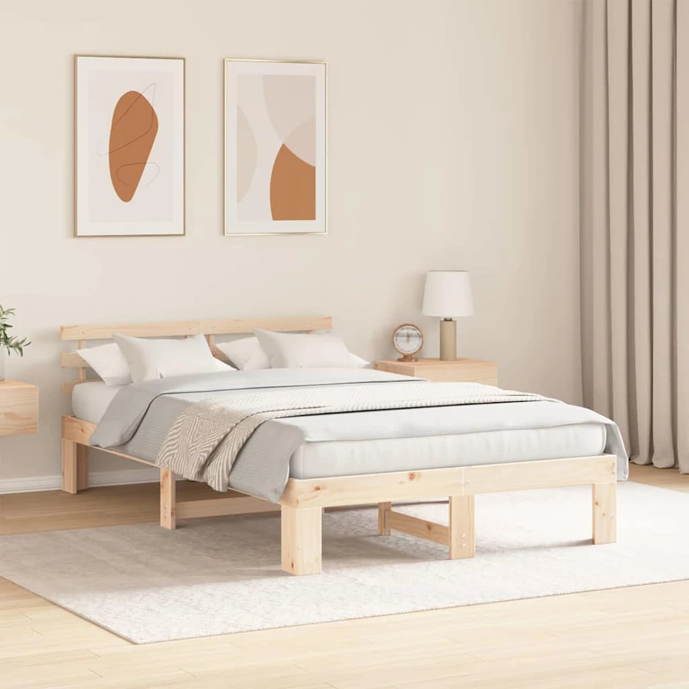 Lova Lovos rėmas Natūrali 120 x 190 cm Kietos pušies mediena