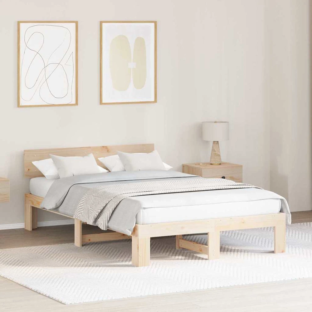 Lovos rėmas Natūrali 140 x 190 cm Kietos pušies mediena