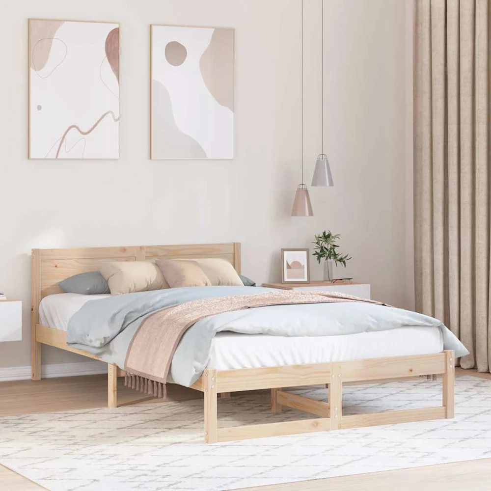 Lovos rėmas Natūrali 140 x 190 cm Kietos pušies mediena