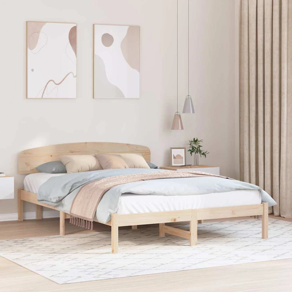 Lovos rėmas Natūrali 150 x 200 cm Kietos pušies mediena