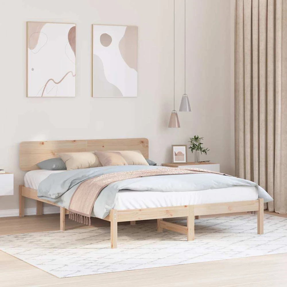 Lovos rėmas Natūrali 160 x 200 cm Kietos pušies mediena