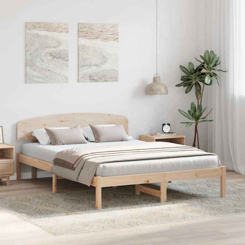 Lovos rėmas Natūrali 160 x 200 cm Kietos pušies mediena