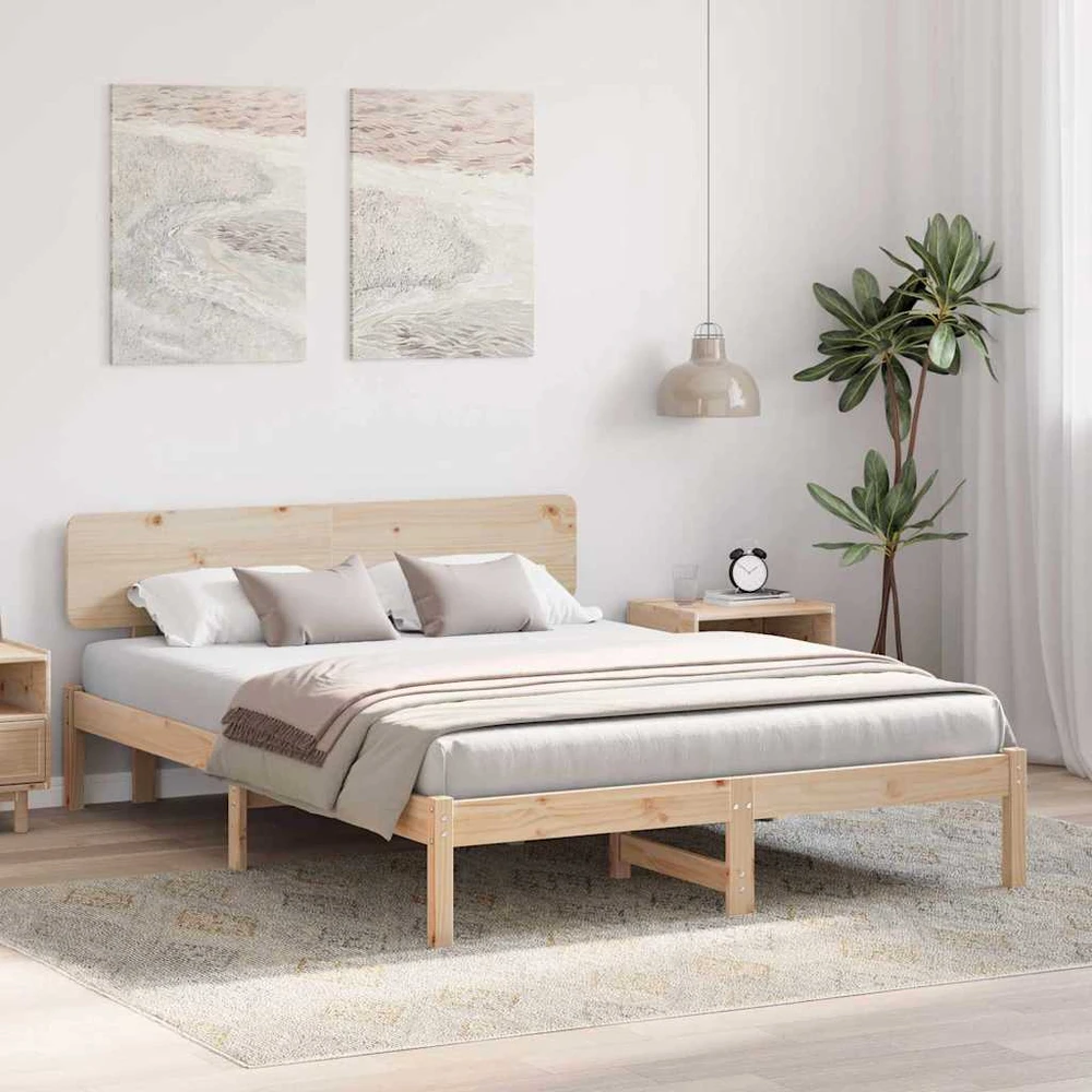 Lovos rėmas Natūrali 160 x 200 cm Kietos pušies mediena