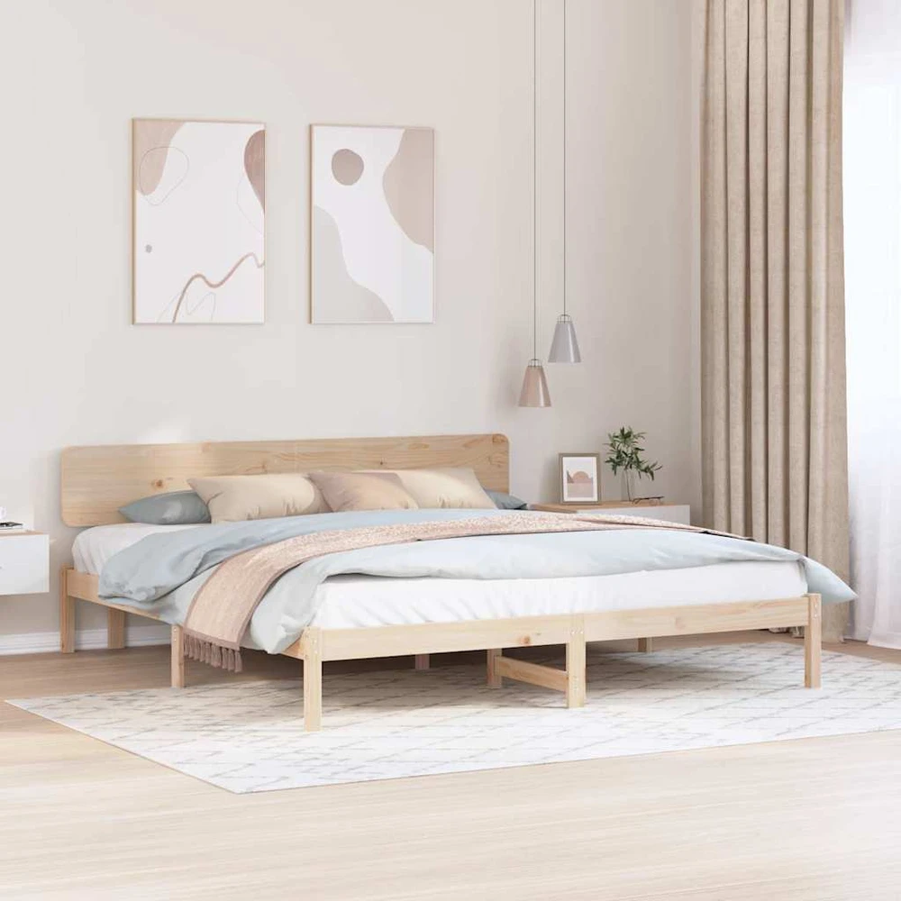 Lovos rėmas Natūrali 180 x 200 cm Kietos pušies mediena