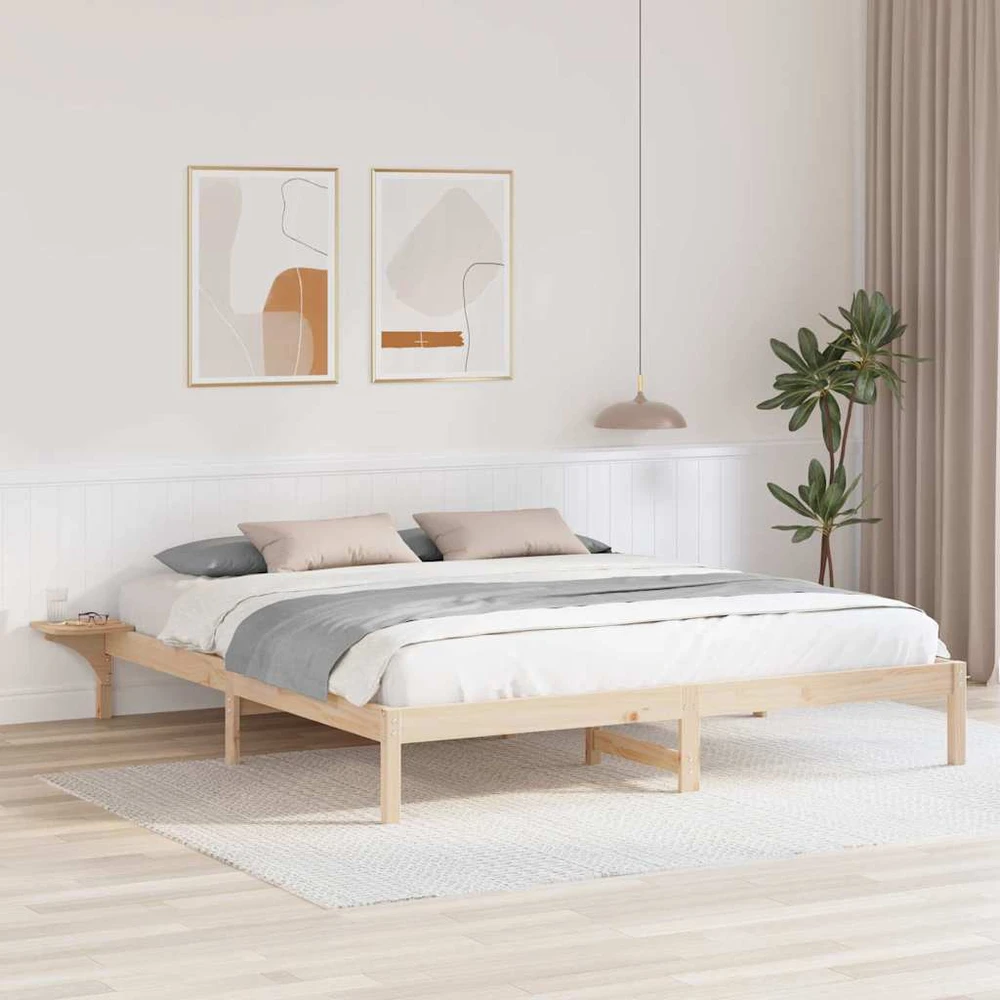 Lovos rėmas Natūrali 200 x 200 cm Kietos pušies mediena