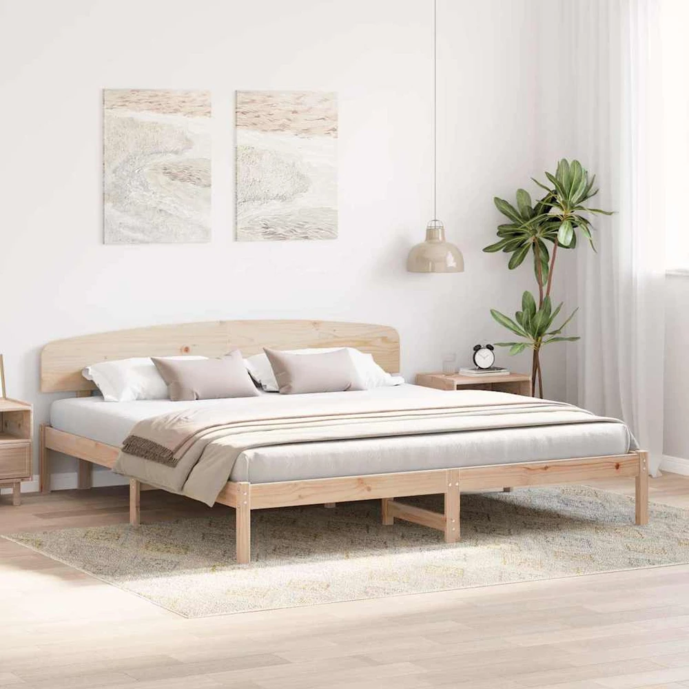 Lovos rėmas Natūrali 200 x 200 cm Kietos pušies mediena