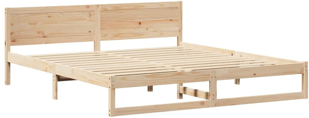 Lovos rėmas Natūrali 200 x 200 cm Kietos pušies mediena
