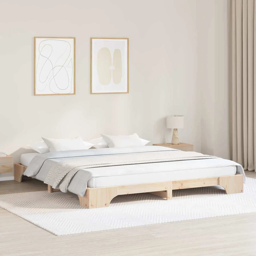 Lovos rėmas Natūrali 200 x 200 cm Kietos pušies mediena
