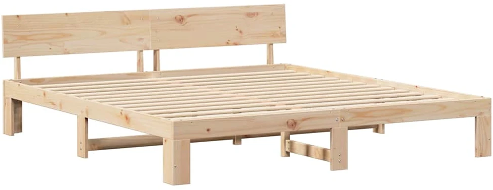 Lovos rėmas Natūrali 200 x 200 cm Kietos pušies mediena