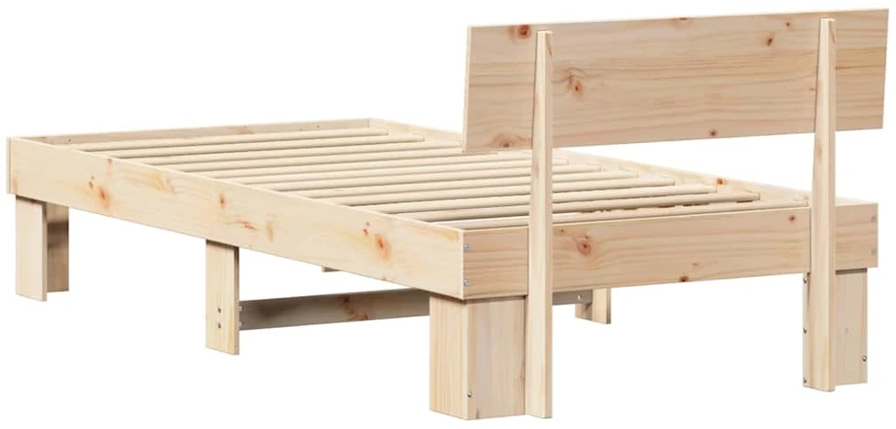 Lova Lovos rėmas Natūrali 75 x 190 cm Kietos pušies mediena