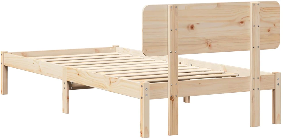 Lova Lovos rėmas Natūrali 75 x 190 cm Kietos pušies mediena