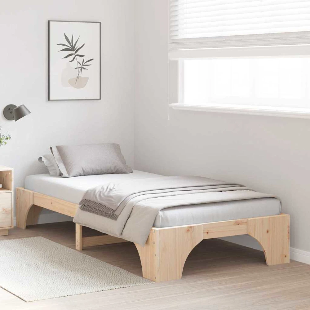 Lova Lovos rėmas Natūrali 90 x 200 cm Kietos pušies mediena