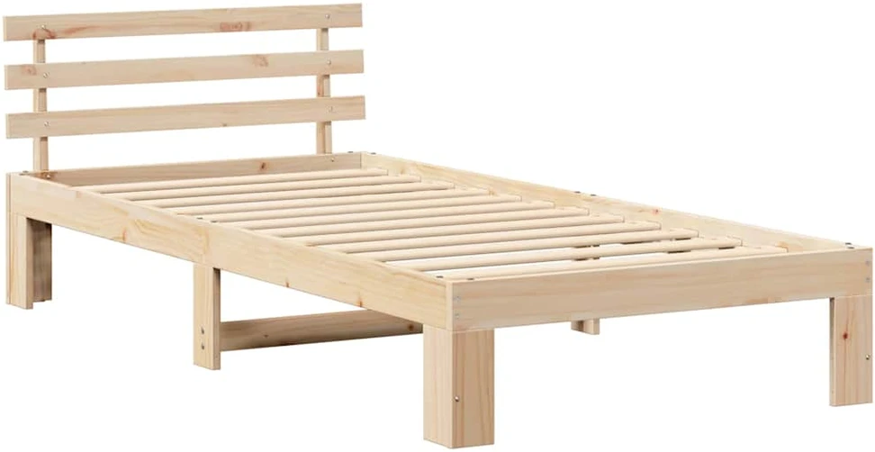 Lova Lovos rėmas Natūrali 90 x 200 cm Kietos pušies mediena
