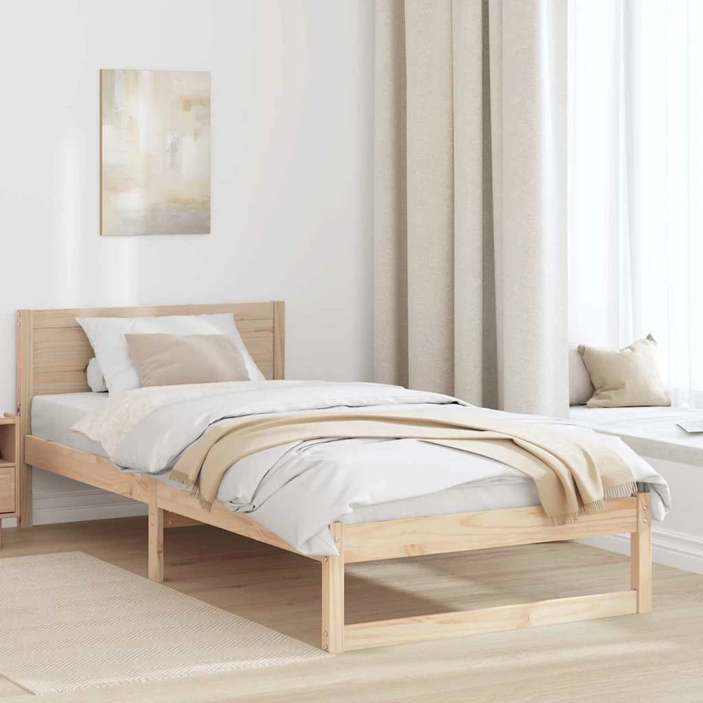Lova Lovos rėmas Natūrali 90 x 200 cm Kietos pušies mediena