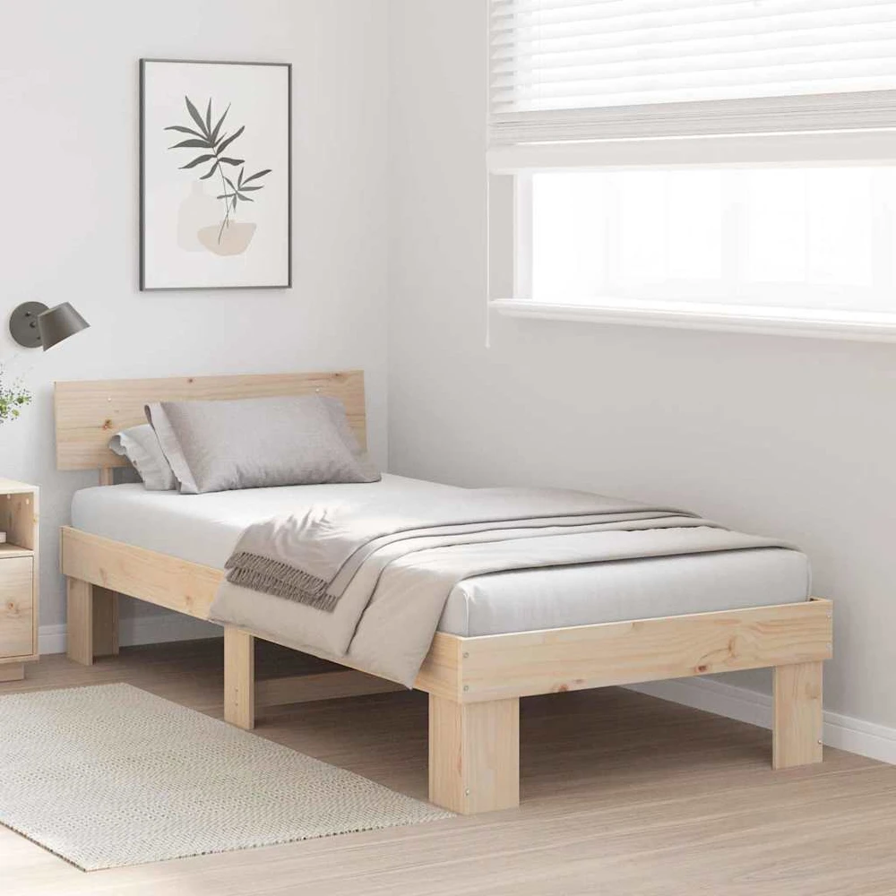 Lova Lovos rėmas Natūrali 90 x 200 cm Kietos pušies mediena