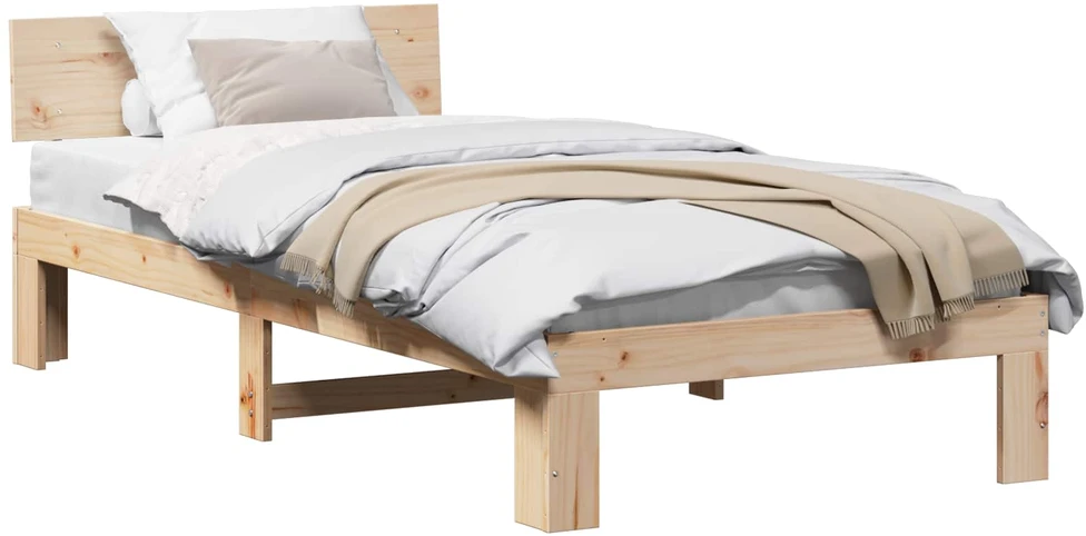 Lova Lovos rėmas Natūrali 90 x 200 cm Kietos pušies mediena