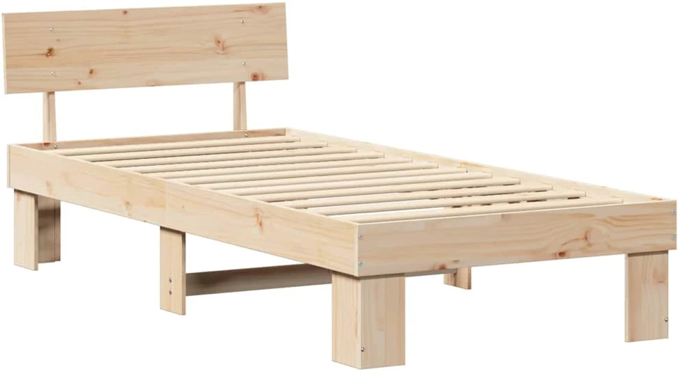 Lova Lovos rėmas Natūrali 90 x 200 cm Kietos pušies mediena