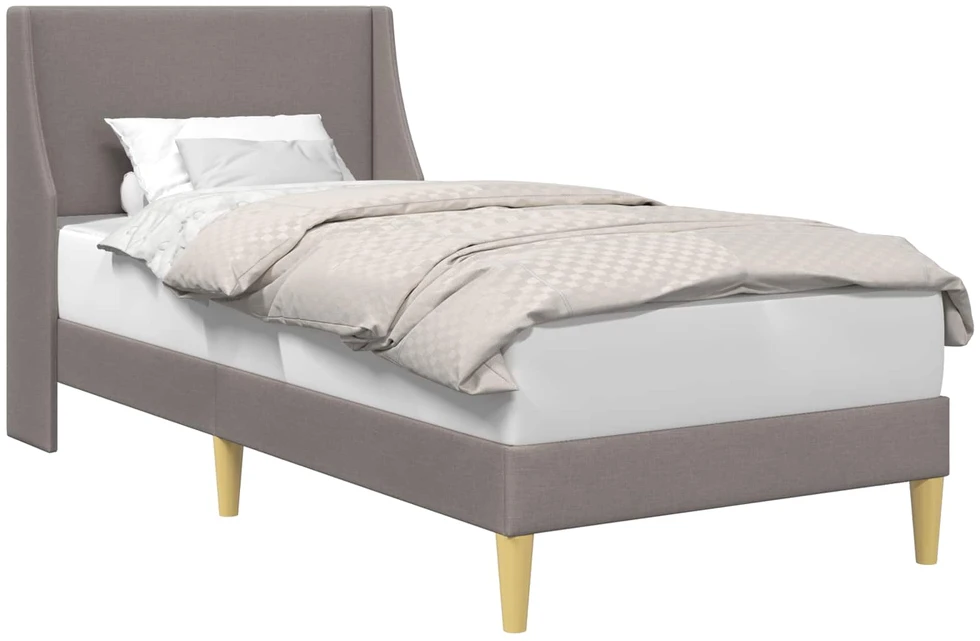 Lova Lovos rėmas Paprastas su galvūgalio Taupe 90 x 190 cm audinys