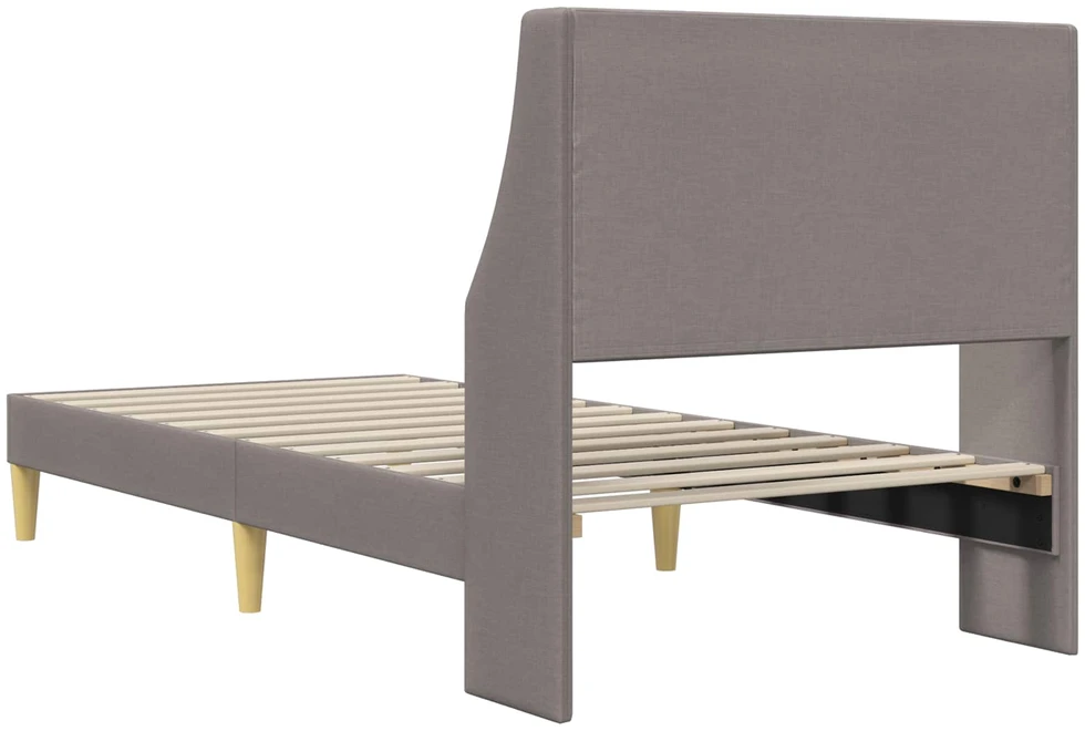 Lova Lovos rėmas Paprastas su galvūgalio Taupe 90 x 190 cm audinys
