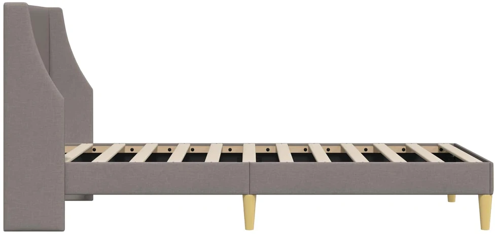 Lova Lovos rėmas Paprastas su galvūgalio Taupe 90 x 190 cm audinys