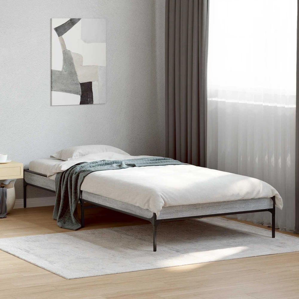Lova Lovos rėmas Pilka Sonoma 80 x 200 cm Apdirbta mediena