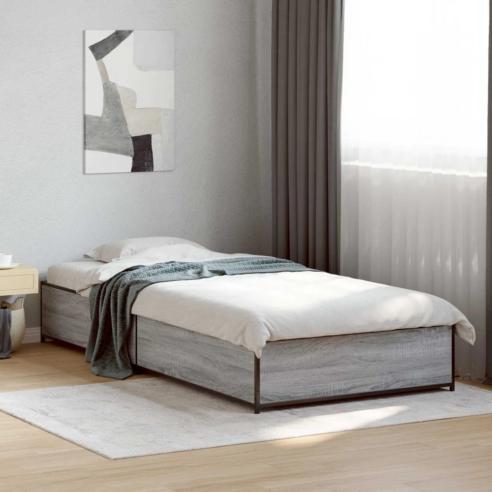 Lova Lovos rėmas Pilka Sonoma 80 x 200 cm Apdirbta mediena