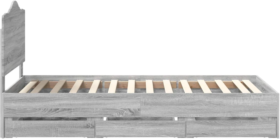 Lova Lovos rėmas Pilka Sonoma 90 x 200 cm Inžinerinė mediena