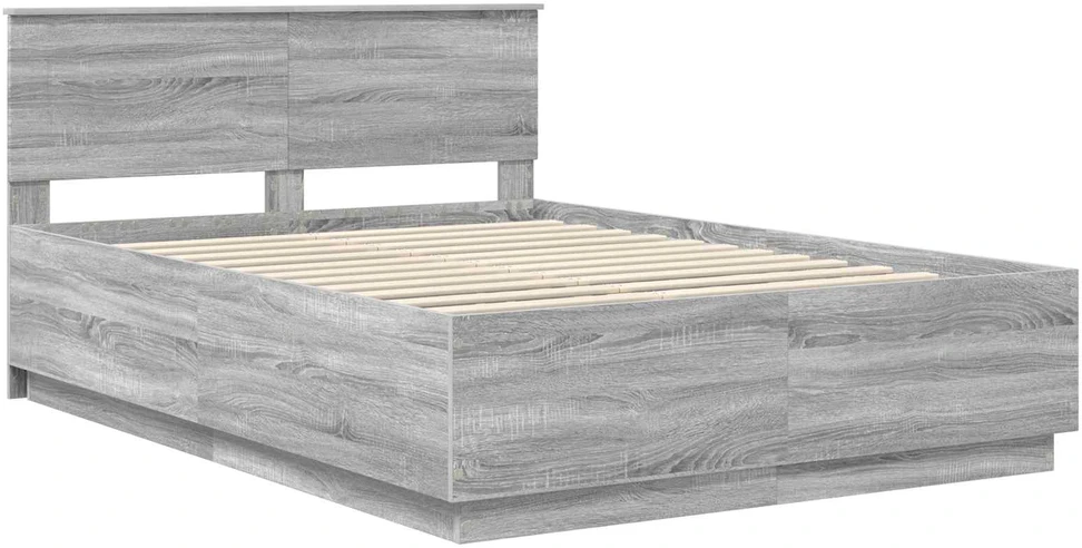 Lovos rėmas Pilka sonoma ąžuolo 150 x 200 cm Apdirbta mediena