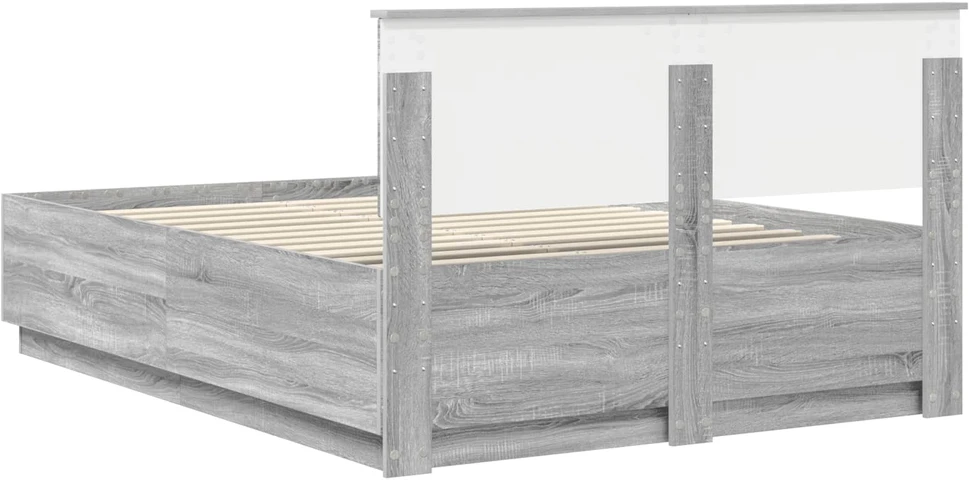 Lovos rėmas Pilka sonoma ąžuolo 150 x 200 cm Apdirbta mediena