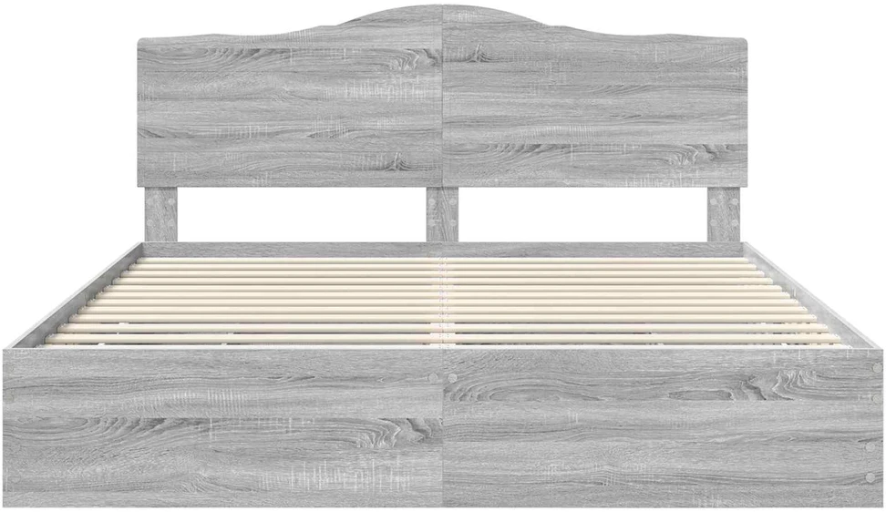 Lovos rėmas Pilka sonoma ąžuolo 200 x 200 cm Inžinerinė mediena