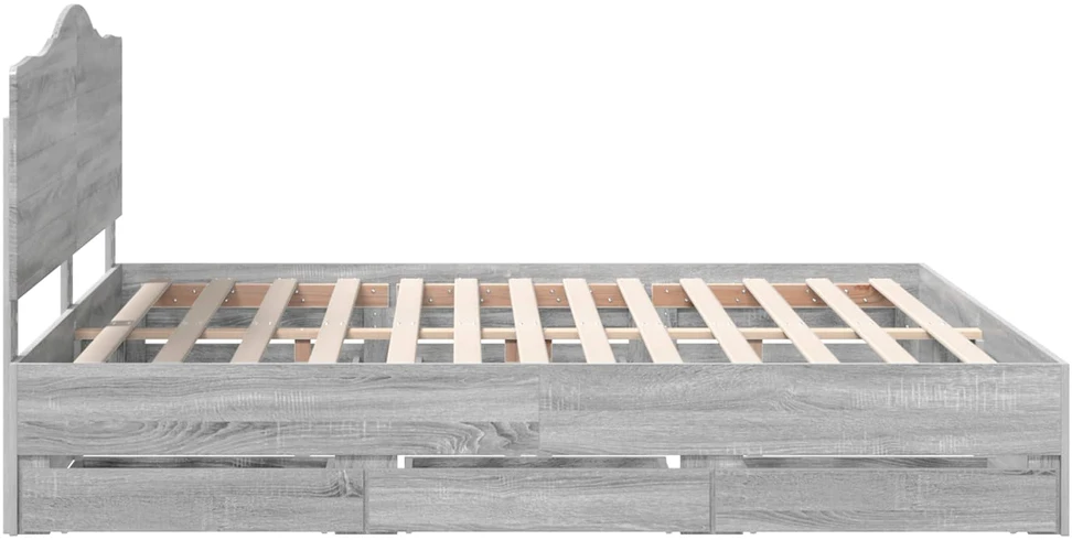 Lovos rėmas Pilka sonoma ąžuolo 200 x 200 cm Inžinerinė mediena