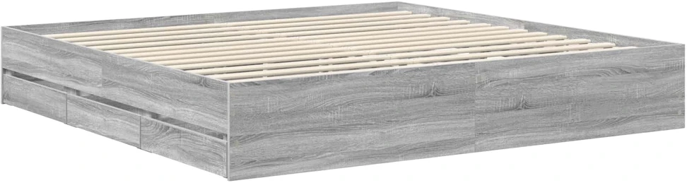Lovos rėmas Pilka sonoma ąžuolo 200 x 200 cm Inžinerinė mediena