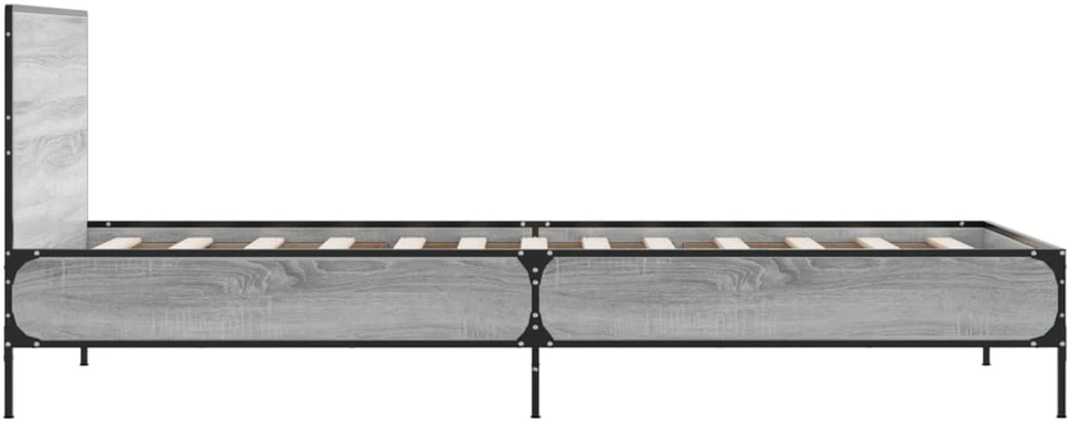 Lovos rėmas, pilkas ąžuolo, 100x200cm, apdirbta mediena/metalas