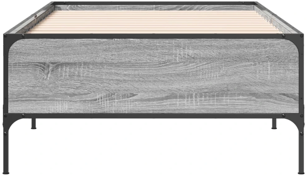 Lovos rėmas, pilkas ąžuolo, 100x200cm, apdirbta mediena/metalas