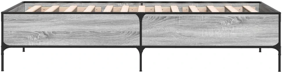 Lovos rėmas, pilkas ąžuolo, 100x200cm, apdirbta mediena/metalas
