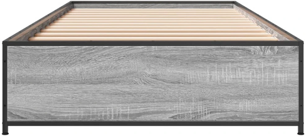 Lovos rėmas, pilkas ąžuolo, 100x200cm, apdirbta mediena/metalas