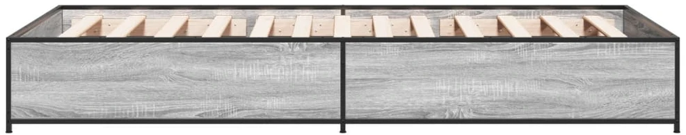 Lovos rėmas, pilkas ąžuolo, 100x200cm, apdirbta mediena/metalas