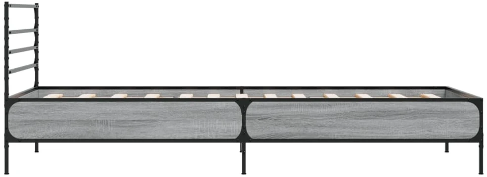 Lovos rėmas, pilkas ąžuolo, 100x200cm, apdirbta mediena/metalas