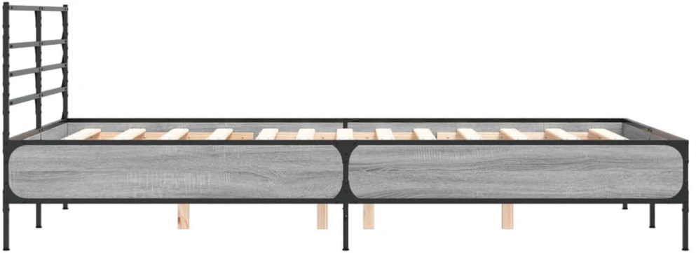Lovos rėmas, pilkas ąžuolo, 120x200cm, apdirbta mediena/metalas