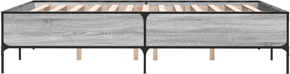 Lovos rėmas, pilkas ąžuolo, 120x200cm, apdirbta mediena/metalas