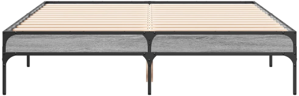 Lovos rėmas, pilkas ąžuolo, 120x200cm, apdirbta mediena/metalas