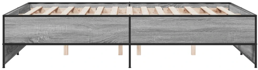 Lova Lovos rėmas, pilkas ąžuolo, 135x190cm, apdirbta mediena/metalas