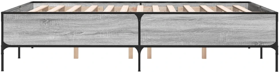 Lova Lovos rėmas, pilkas ąžuolo, 135x190cm, apdirbta mediena/metalas