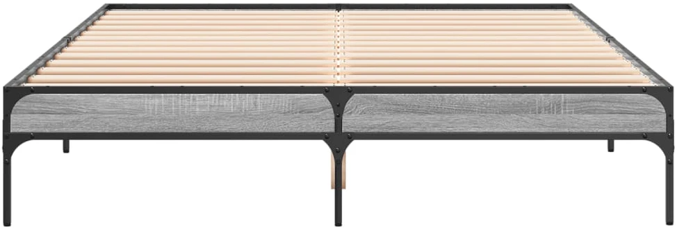 Lovos rėmas, pilkas ąžuolo, 140x200cm, apdirbta mediena/metalas