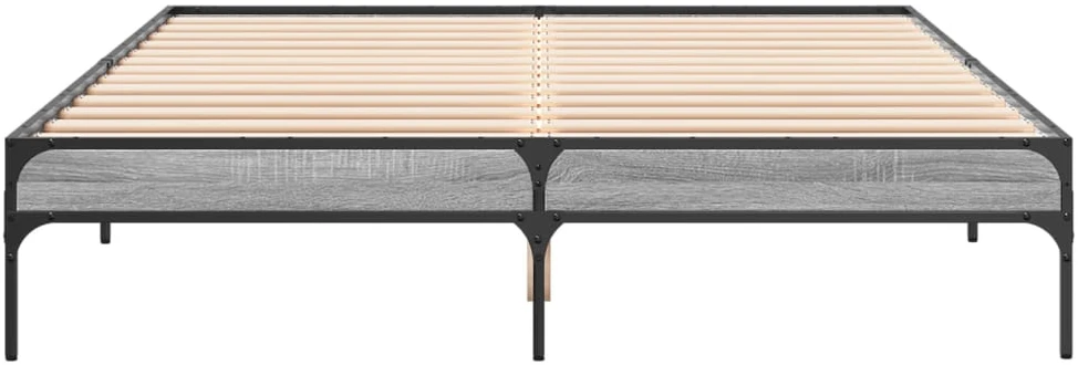 Lovos rėmas, pilkas ąžuolo, 150x200cm, apdirbta mediena/metalas