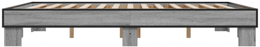 Lovos rėmas, pilkas ąžuolo, 150x200cm, apdirbta mediena/metalas